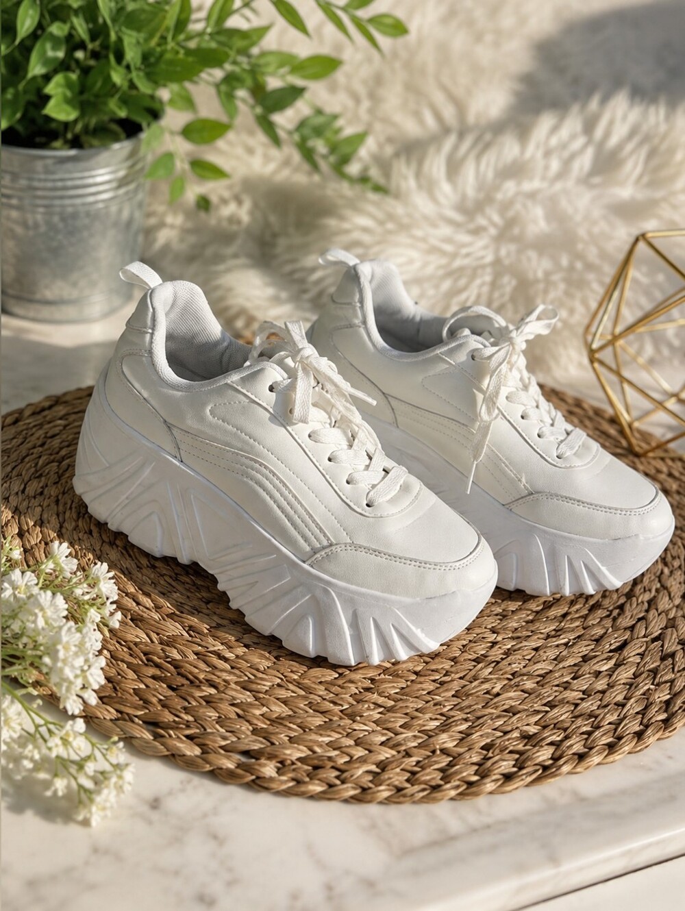 Primark Chunky White Extreme Platform Sneakers - Size 7